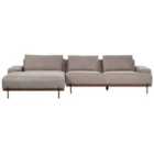 Beliani Right Hand Corner Fabric Sofa Light Brown Mariferd