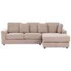 Beliani Left Hand Fabric Corner Sofa Taupe Kohlo