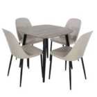 Core Products Aspen Grey Oak Square Table & 4 Calico Duo Chair Dining Set