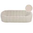 Beliani 3 Seater Boucle Fabric Sofa White Lomma