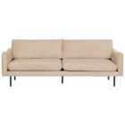 Beliani 3 Seater Velvet Sofa Beige Vinterbro