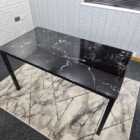 Kosy Koala Dining Table Black Marble Effect Glass Kitchen Place For 6 Seats, Dining Table Only