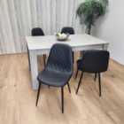 Kosy Koala Dining Table And 4 Chairs 4 Black Leather Chairs Wood Dining Set Furniture