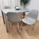 Kosy Koala Glass Dining Table And 4 Grey Leather Chairs Grey Glass Table And 4 Chairs Kitchen Dining Room Furniture