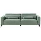 Beliani 3 Seater Fabric Sofa Green Ange