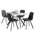 Home Source Luxor Dining Set Grey Chairs