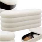 Bench Altu - With Velvet Or Bouclã© Cover, Padded, Hallway Storage