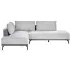 Beliani Right Hand Modular Fabric Corner Sofa Grey Myken