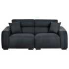 Beliani 3 Seater Fabric Sofa Black Fauskan