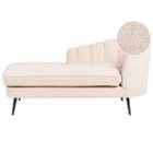 Beliani Right Hand Boucle Chaise Lounge Light Beige Allier