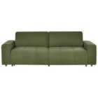 Beliani 3 Seater Fabric Sofa Bed With Storage Green Innvik