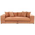 Beliani 3 Seater Sofa Orange Glorvika
