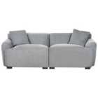 Beliani 3 Seater Fabric Sofa Grey Korio