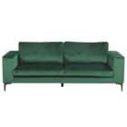 Beliani 3 Seater Velvet Sofa Green Vadstena