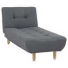 Beliani Fabric Chaise Lounge Grey Alsten