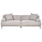 Beliani 3 Seater Fabric Sofa Light Grey Matila