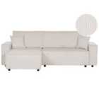 Beliani Right Hand Jumbo Cord Corner Sofa Bed Off-white Abacka