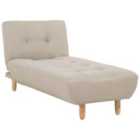 Beliani Fabric Chaise Lounge Beige Alsten