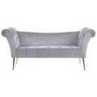 Beliani Velvet Chaise Lounge Grey Nantilly