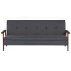 Beliani Fabric Sofa Bed Dark Grey And Dark Wood Tjorn