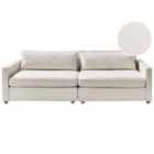 Beliani 3 Seater Boucle Sofa Off-white Vinstra