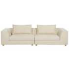 Beliani 3 Seater Sofa Beige Lermon