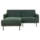 Beliani Right Hand 2 Seater Fabric Corner Sofa Dark Green Breda