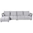 Beliani Right Hand Fabric Corner Sofa Light Grey Tomra