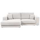 Beliani Right Hand 3 Seater Corner Sofa White Lofoten