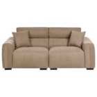 Beliani 3 Seater Fabric Sofa Light Brown Fauskan