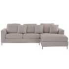 Beliani Left Hand Fabric Corner Sofa Beige Oslo