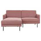 Beliani Right Hand 2 Seater Fabric Corner Sofa Pink Breda