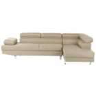 Beliani Left Hand Corner Fabric Sofa Light Beige Norrea