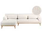 Beliani Right Hand Boucle Corner Sofa White Simos