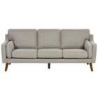 Beliani 3 Seater Fabric Sofa Beige Lokka