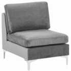 Beliani Velvet 1-seat Section Grey Evja