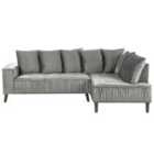 Beliani Left Hand Velvet Corner Sofa Grey Grena