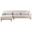 Beliani Right Hand Fabric Corner Sofa Light Grey Simos