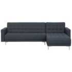 Beliani Left Hand Fabric Corner Sofa Dark Grey Aberdeen