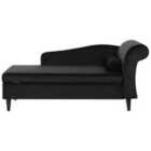 Beliani Right Hand Velvet Chaise Lounge Black Luiro