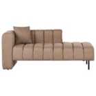 Beliani Left Hand Chaise Lounge Light Brown Lannils