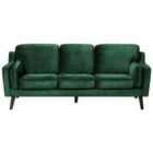 Beliani 3 Seater Velvet Sofa Green Lokka