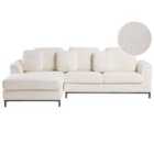 Beliani Right Hand Boucle Corner Sofa White Oslo