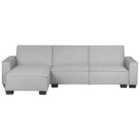 Beliani Right Hand Fabric Corner Sofa Bed Light Grey Romedal