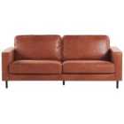 Beliani 3 Seater Faux Leather Golden Brown Savalen