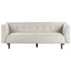 Beliani 3 Seater Fabric Sofa Light Beige Byske