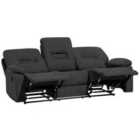 Beliani 3 Seater Fabric Manual Recliner Sofa Grey Bergen
