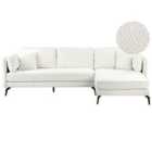 Beliani Left Hand Boucle Corner Sofa Off-white Altan