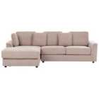 Beliani Right Hand Fabric Corner Sofa Taupe Kohlo