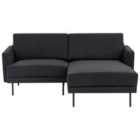Beliani Left Hand 2 Seater Fabric Corner Sofa Black Breda